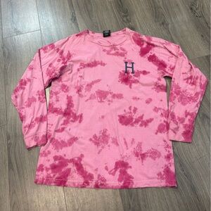 Pink Tie-Dye Huf Long Sleeve Shirt